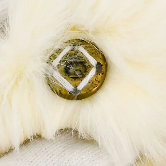 Chanel Fur Shawl Muffler Stole White Small Good - Picture 3 of 4